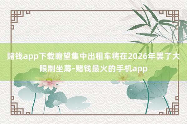 赌钱app下载瞻望集中出租车将在2026年罢了大限制坐蓐-赌钱最火的手机app