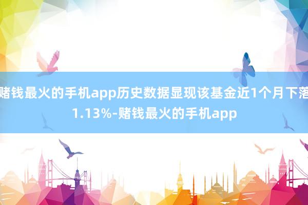 赌钱最火的手机app历史数据显现该基金近1个月下落1.13%-赌钱最火的手机app