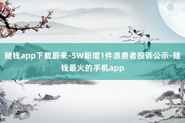 赌钱app下载蔚来-SW新增1件浪费者投诉公示-赌钱最火的手机app